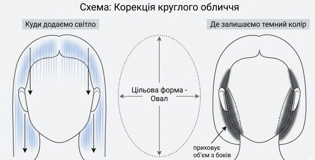 Контуринг для круглої форми обличчя